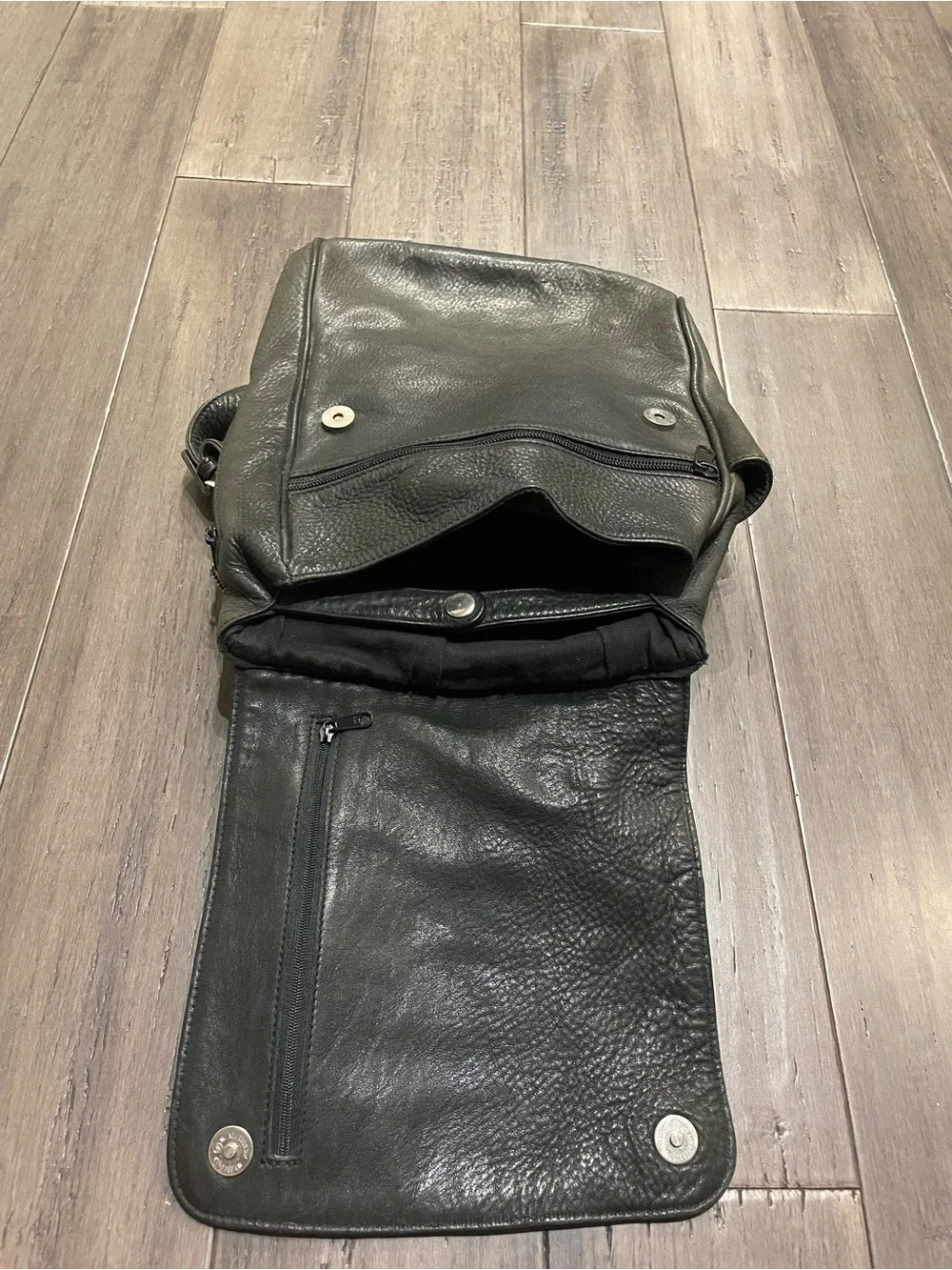 Ellington Leather Goods Black Leather Backpack Convertible Shoulder Bag Vintage